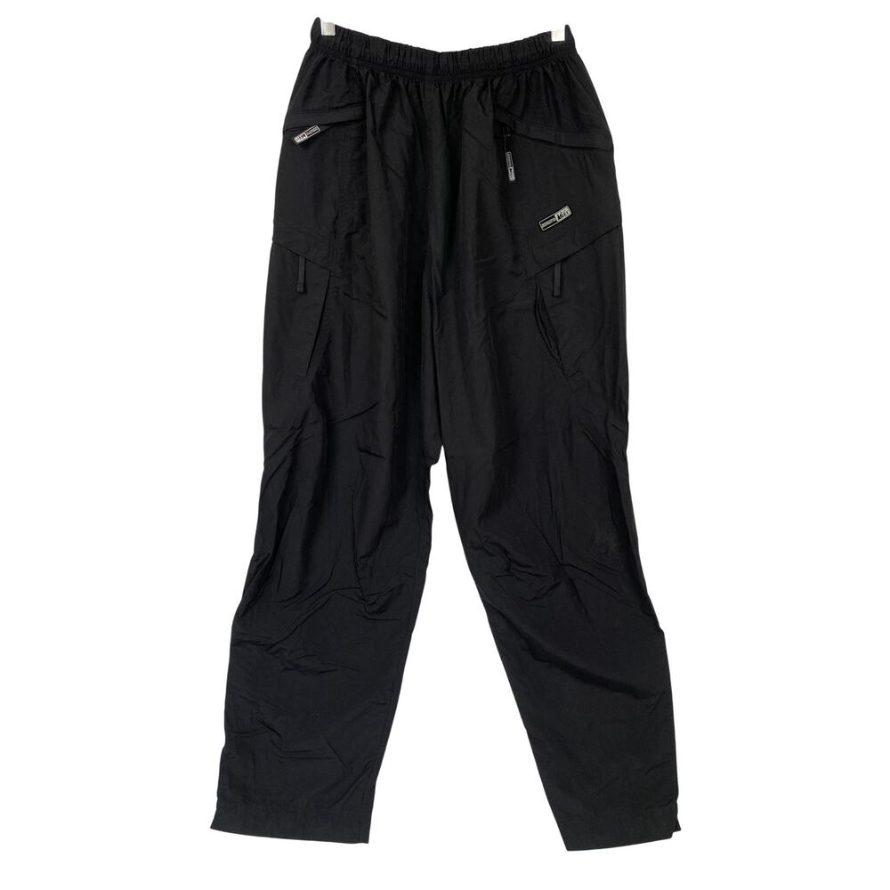 REI Windbreaker Pant Mens Large Black Nylon Hiking Elastic Waist Zip Pockets 32L